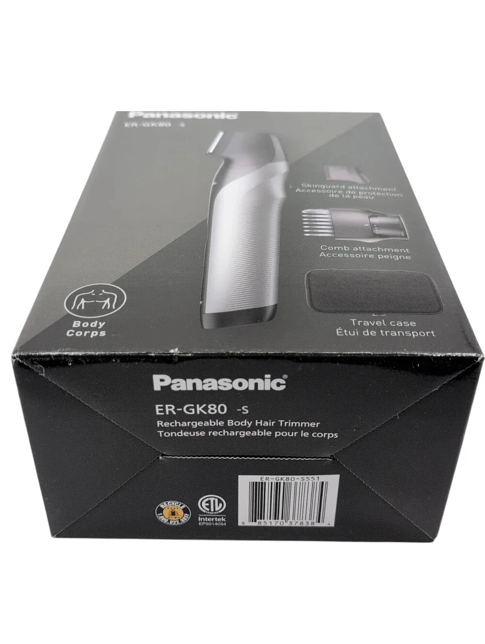 Panasonic ER-GK80-S Body Groomer Trimmer Wet Dry Rechargeable Silver Men